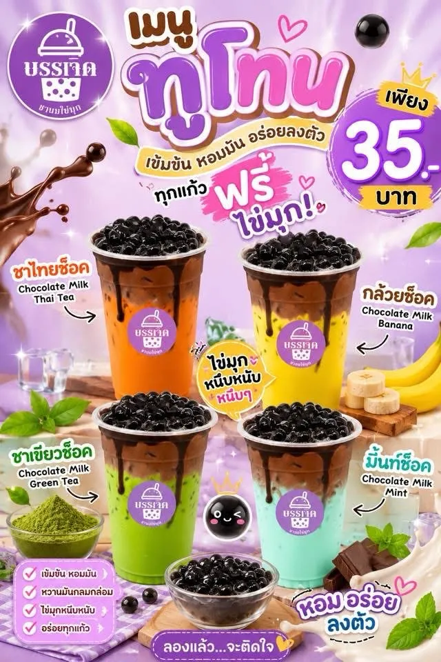 โปสเตอร์เมนูช็อกโกแลตมิกซ์